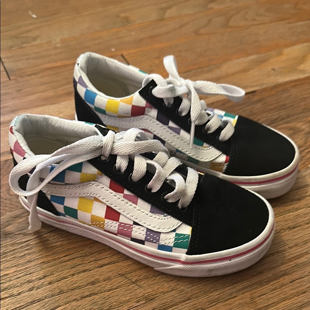 Colorful Kids Checkered Vans Sneakers
